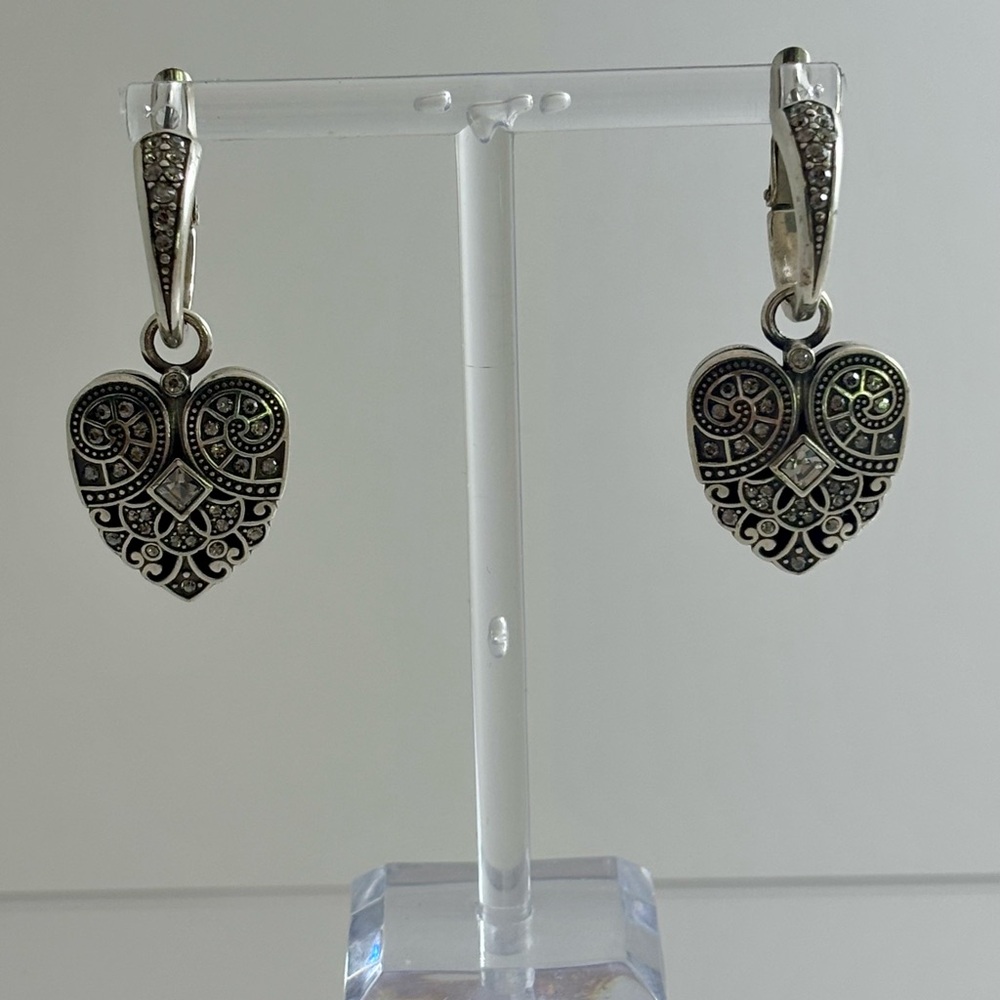 Brighton Mumtaz Silver Plated Heart Earrings